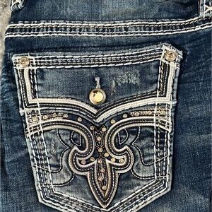Rock Revival Dark Blue Embellished Jeans